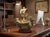 Wood Vintage Asian Cream Bone Inset Treasure Ship Display Art Figure For Sale - Image 7 of 16