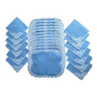 Vintage Battenberg Lace Placemats/Napkins For Sale