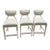 1970s White Wooden Barstools Trio With Cushions- Needs Reupholstery For Sale