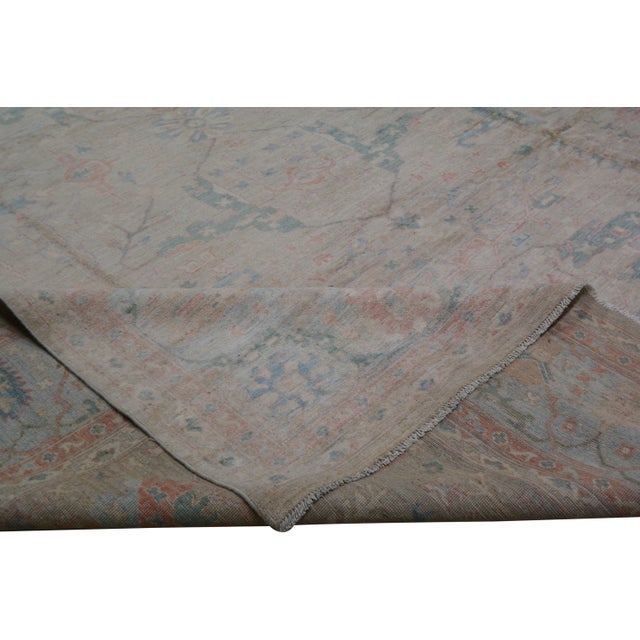 2010s Turkish Oushak Hand Knotted Wool Rug, 12'x13'8" For Sale - Image 5 of 5