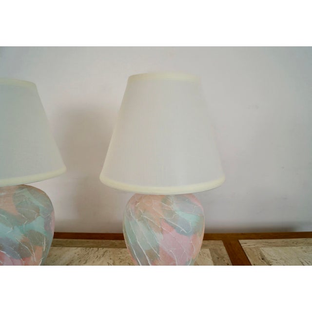 1980’s Hollywood Regency Pastel Table Lamps - A Pair For Sale In Los Angeles - Image 6 of 12