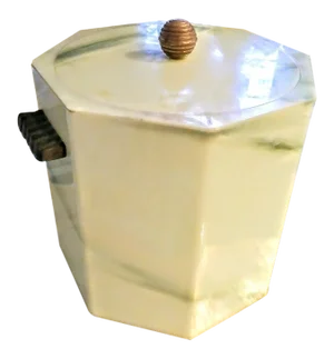 Vintage Faux Jade Acrylic Hexagon Ice Bucket