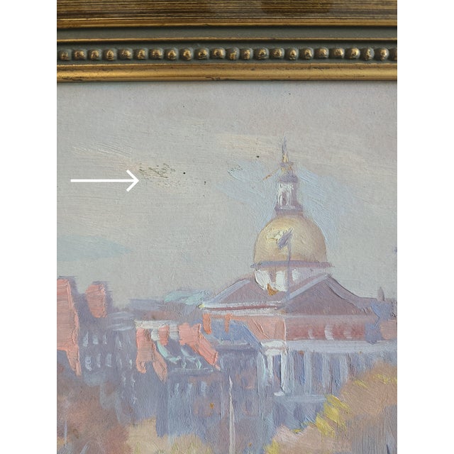 Lester George Hornby 1940's Oil Painting Boston Public Garden Cityscape For Sale - Image 16 of 18