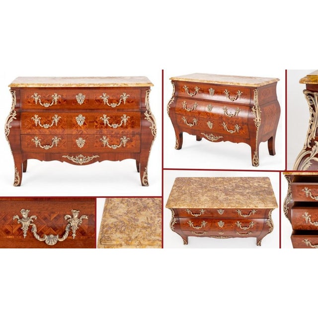 Impressive Louis XVI Style Commode. Circa 1900 Combining the bombe shape with Louis XVI style elements creates a unique...