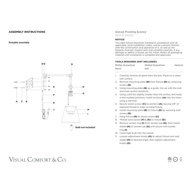 Modern Suzanne Kasler for Visual Comfort Signature Graves Pivoting Sconce in Hand-Rubbed Antique Brass with Linen Shade For Sale - Image 3 of 6