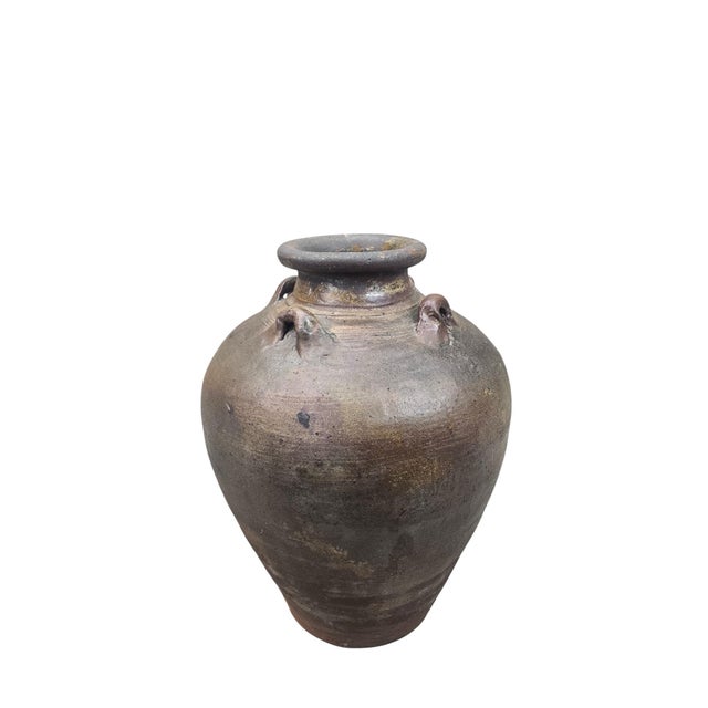 Rustic Primitive Southeast Asian Pottery Vase For Sale - Image 3 of 8