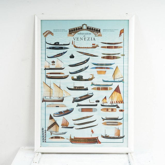 Venice Boats Poster, 1970s For Sale - Image 4 of 4