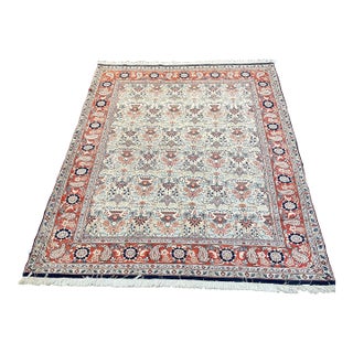 1990s Old Persian Varamin Area Rug 5'1" X 6'7" For Sale