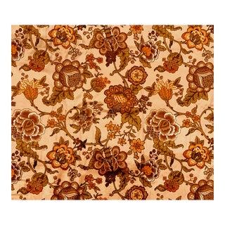 Vintage Deadstock 1976 Quaker Jacobean Floral Velvet Fabric: 4 Yards For Sale