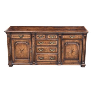 Antique Georgian Oak and Burr Elm Marquetry Dresser Base, C1820 For Sale