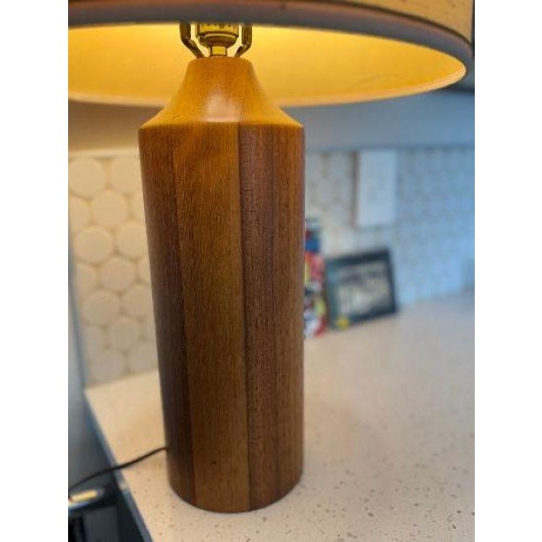 1960s 1960s Scandinavian Modern Architectural Solid Teak Table Lamp For Sale - Image 5 of 10