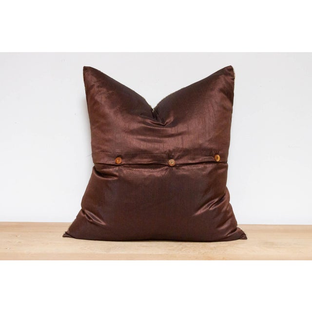 Bistre Festive Silk Euro Pillow Cover For Sale In Los Angeles - Image 6 of 8