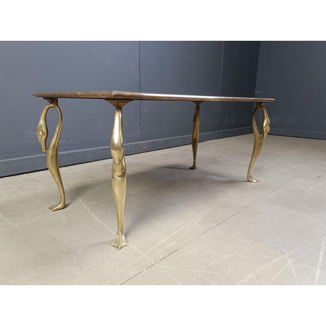 Vintage Brass Swan Coffee Table, 1970s For Sale - Image 9 of 11