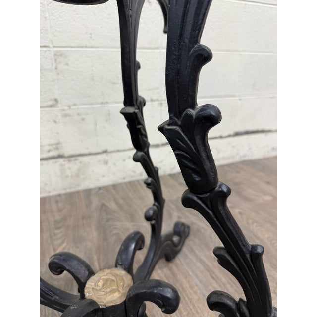 Vintage Hollywood Regency Style Wrought Iron and Glass Center Breakfast Table For Sale - Image 10 of 12