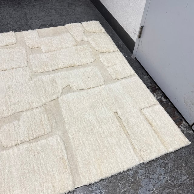 6ft × 9ft 1in Restoration Hardware Ilyas Ivory Wool Rug For Sale - Image 12 of 12