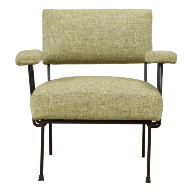 Dan Johnson Pacific Iron Attributed Armchair, Mid Century Modern Lounge Chair, Sculptural Iron Frame Chair, Circa 1950s For Sale