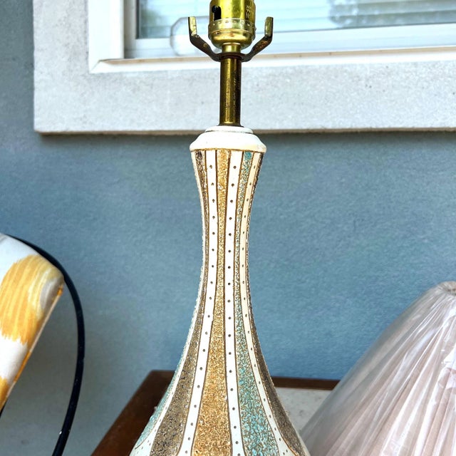 Mid-Century Modern Atomic Lamp With Pleated Shade For Sale - Image 11 of 11