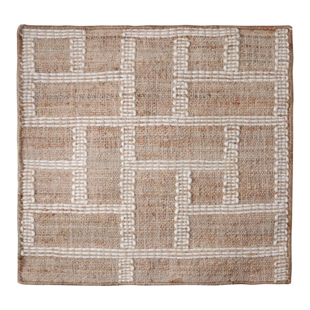 Contemporary Rug & Kilim Jute Beige and White Squares Rug, 8' x 10' For Sale - Image 3 of 3