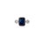 Art Deco Art Deco Style Natural 3.33 Ct Blue Sapphire & Diamond 18k Gold Three-Stone Ring Size 5.5 For Sale - Image 3 of 14