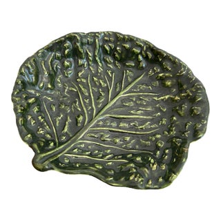 Vintage Dark Green Cabbage Bowl For Sale