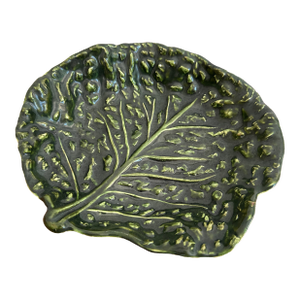 Vintage Dark Green Cabbage Bowl