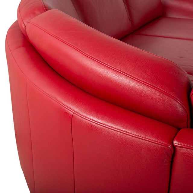 Ruby Red Leather Corner Sofa from Ewald Schillig For Sale - Image 5 of 15