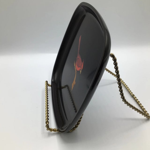 Black Couroc of Monterey Tennis “Love” Tray and "Cardinal" Tray-Set of 2 For Sale - Image 8 of 12