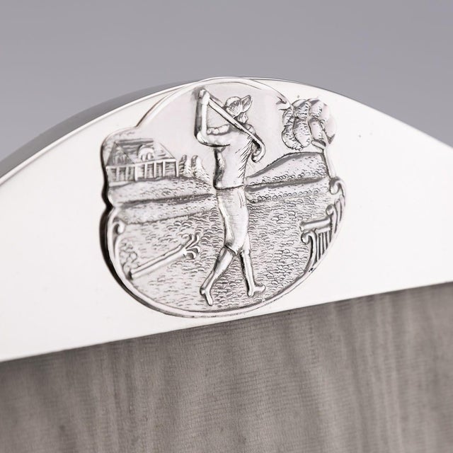 Silver Antique 20th Century English Silver Golfing Photo Frame from Mappin & Webb, 1916 For Sale - Image 8 of 11