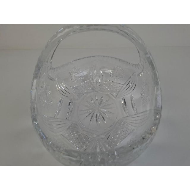 Mid-Century Modern Cut Crystal Basket, 1970 For Sale - Image 9 of 12