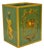 Vintage Italian Venetian Decoupage Green Gold Papier Mache Wastebasket Trash Can For Sale