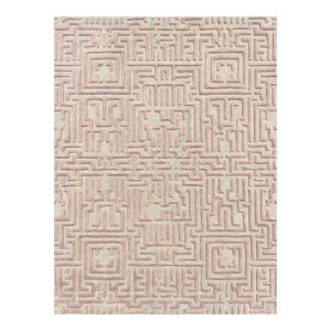 Theseus Hand-Tufted Maze Rug, Peony Pink, 4x6