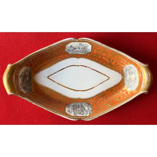 English Antique Early 19th C. Miles Mason Porcelain Dish With Neoclassical Scenes Depicting the Fine Arts - Painting, Sculpture, Music, Literature Circa 1805 For Sale - Image 3 of 9