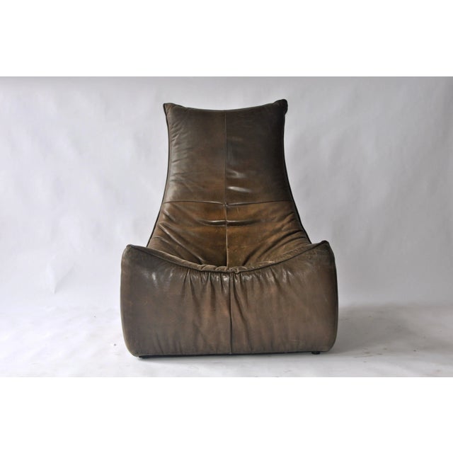 1970s leather chair by Gerard Van Den Berg for Montis. Original leather.