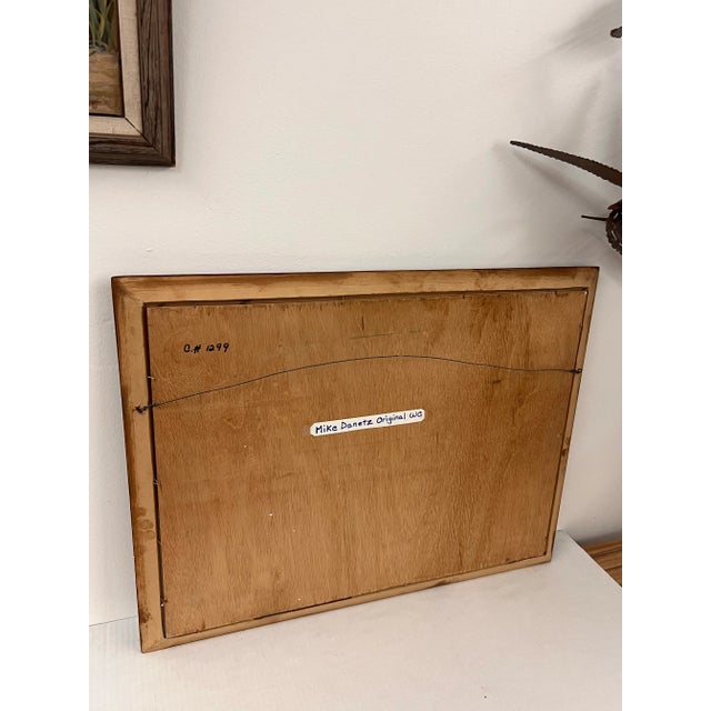 Vintage Mid CenturyTraditional Watercolor Painting of Scenic Landscape Signed by Mike Danetz For Sale - Image 9 of 9