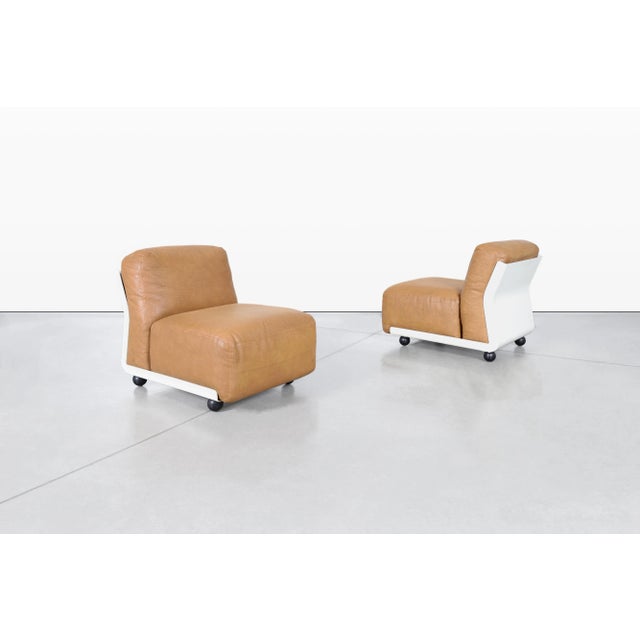 Animal Skin Mid-Century Modern "Amanta 24" Leather Modular Sofa by Mario Bellini for C&b Italia For Sale - Image 7 of 12