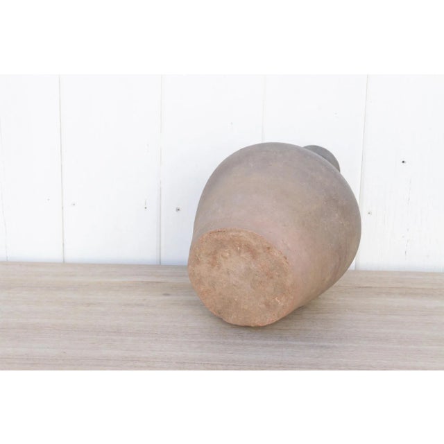 Oxidized Gray Terracotta Amphora Vase For Sale - Image 4 of 9