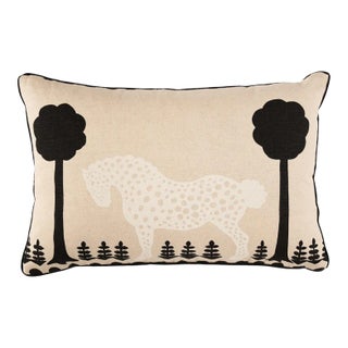 Schumacher Polka Dot Pony Pillow 18" x 12" in Natural For Sale