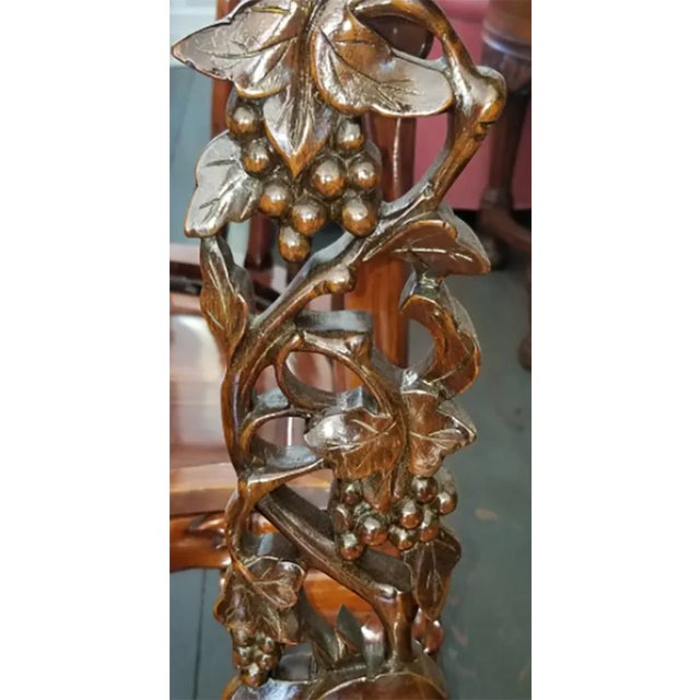 Asian Style Pair of Vintage Hand Carved Horseshoe Chairs For Sale - Image 4 of 10