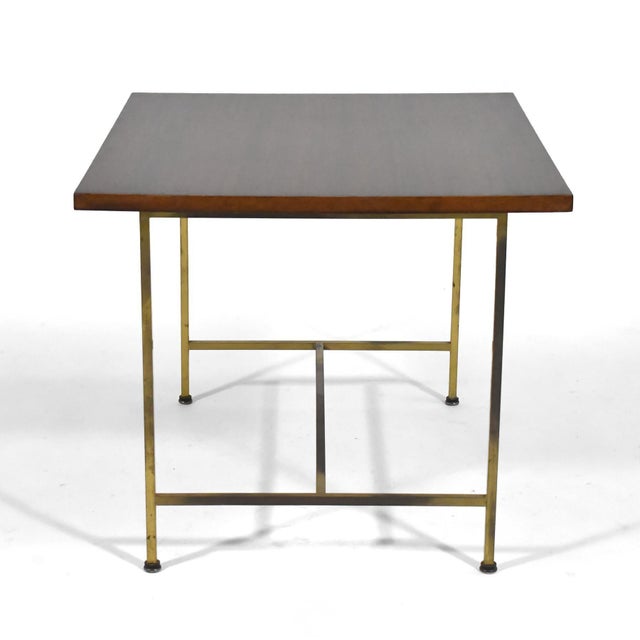 Mid-Century Modern Paul McCobb Side Table with Brass Base by Calvin For Sale - Image 3 of 10