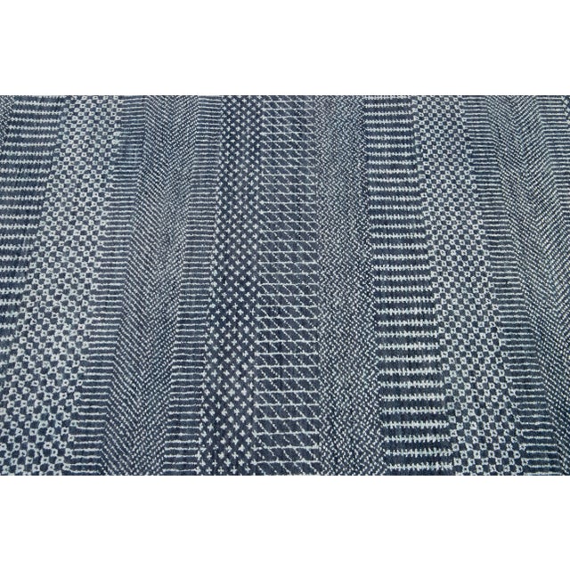 Blue 20th Century Vintage Savannah Style Wool Rug For Sale - Image 8 of 12