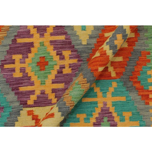 1990s Boho Chic Kilim Gray Rust Wool Rug - 2'11" X 3'10" For Sale In New York - Image 6 of 7