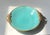 Teal Art Deco Ceramic Dish in Turquoise Green Glaze & Brass from Christian Jensen, 1930s For Sale - Image 8 of 9