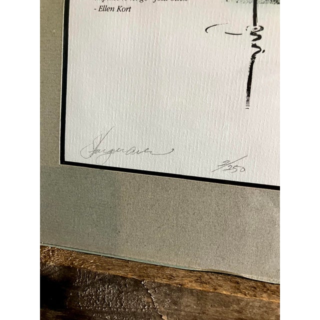 1990s Framed Limited Edition Etching With Poem by Ellen Kort, Featuring Reclaimed Barn Wood Frame For Sale - Image 11 of 14