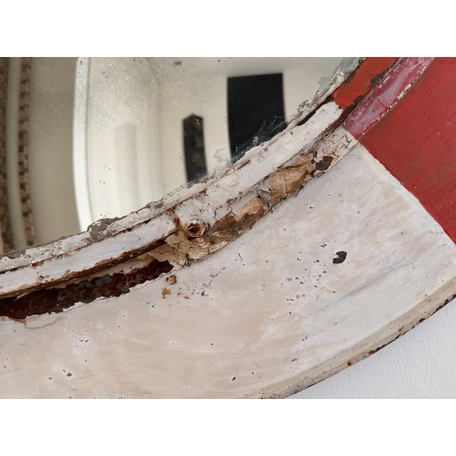 Red Industrial Convex Railway Mirror For Sale - Image 8 of 9