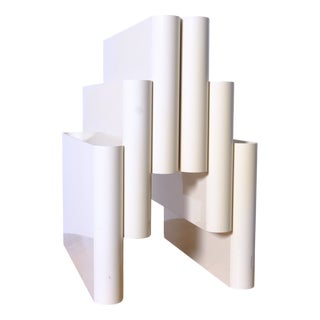 White Model 4675 Magazine Rack with 6 Compartments by Giotto Stoppino for Kartell, 1970s For Sale