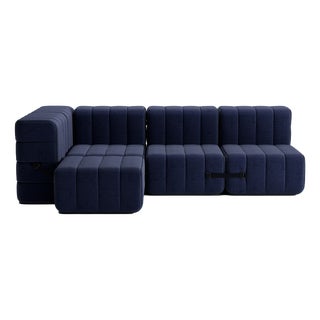 Curt Modular Set - Flexible Small Corner Sofa - Dama - 0048 (Dark Blue) by Ambivalenz, Set of 9 For Sale