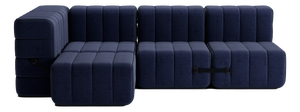 Curt Modular Set - Flexible Small Corner Sofa - Dama - 0048 (Dark Blue) by Ambivalenz, Set of 9