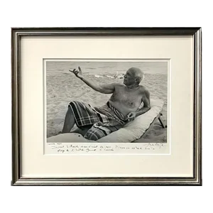 Lucien Clergue, Silver Gelatin Photograph Hand Signed Photo Pablo Picasso, Beach Lucien Clergue, 1959