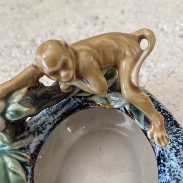 Ceramic 1980s Monkey Majolica Ashtray French For Sale - Image 7 of 7