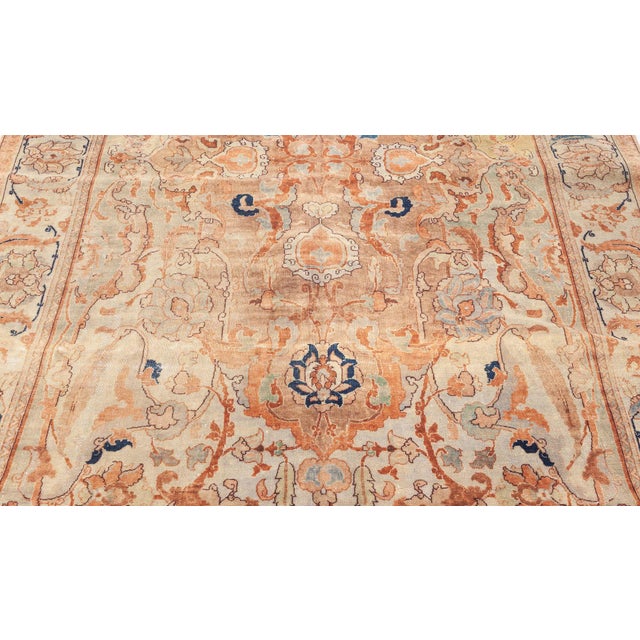 Early 20th Century Persian Tabriz Botanic Handmade Wool Rug For Sale - Image 9 of 9